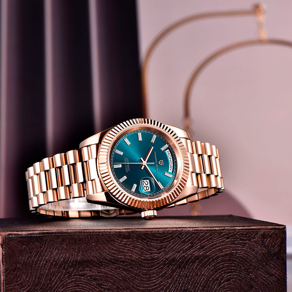 PGN Design London Rose Blue rose gold watch - product photo