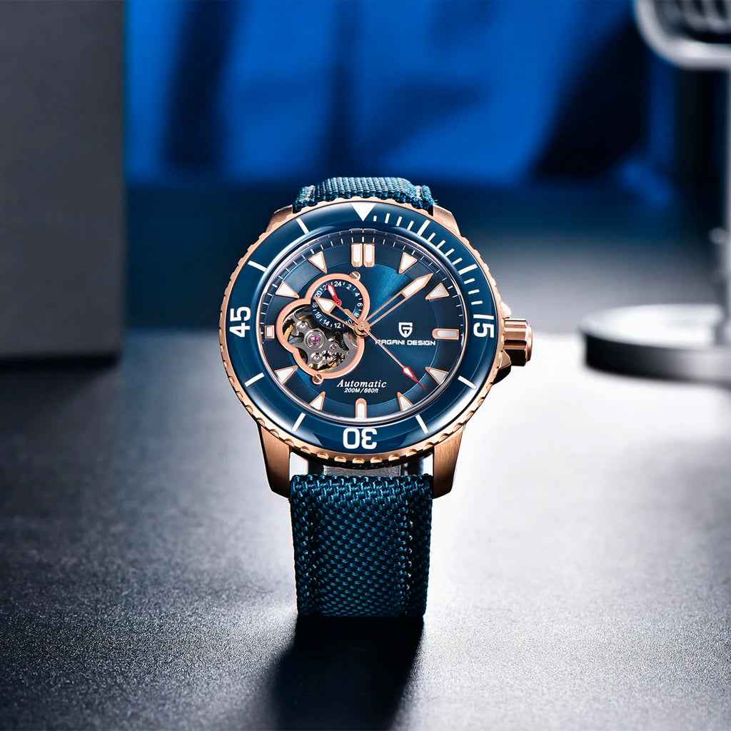 PGN Design Atlantis Blue Rose rose gold watch - product photo