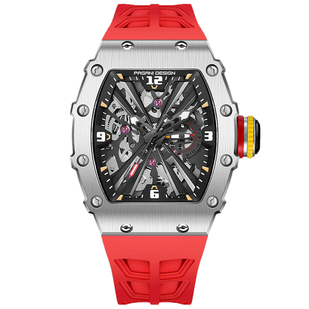 PGN Design Bergamo Silver Red red watch - product photo