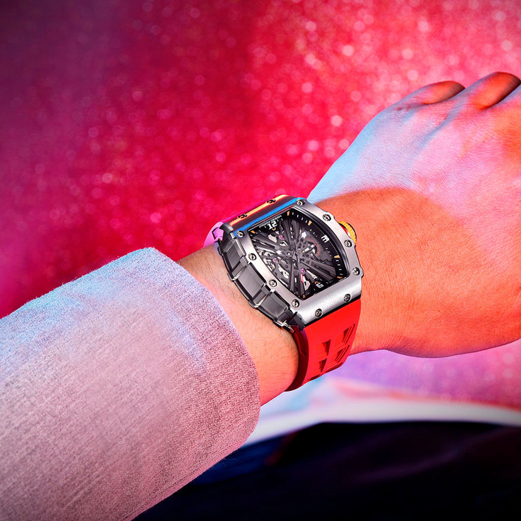 PGN Design Bergamo Silver Red red watch - product photo