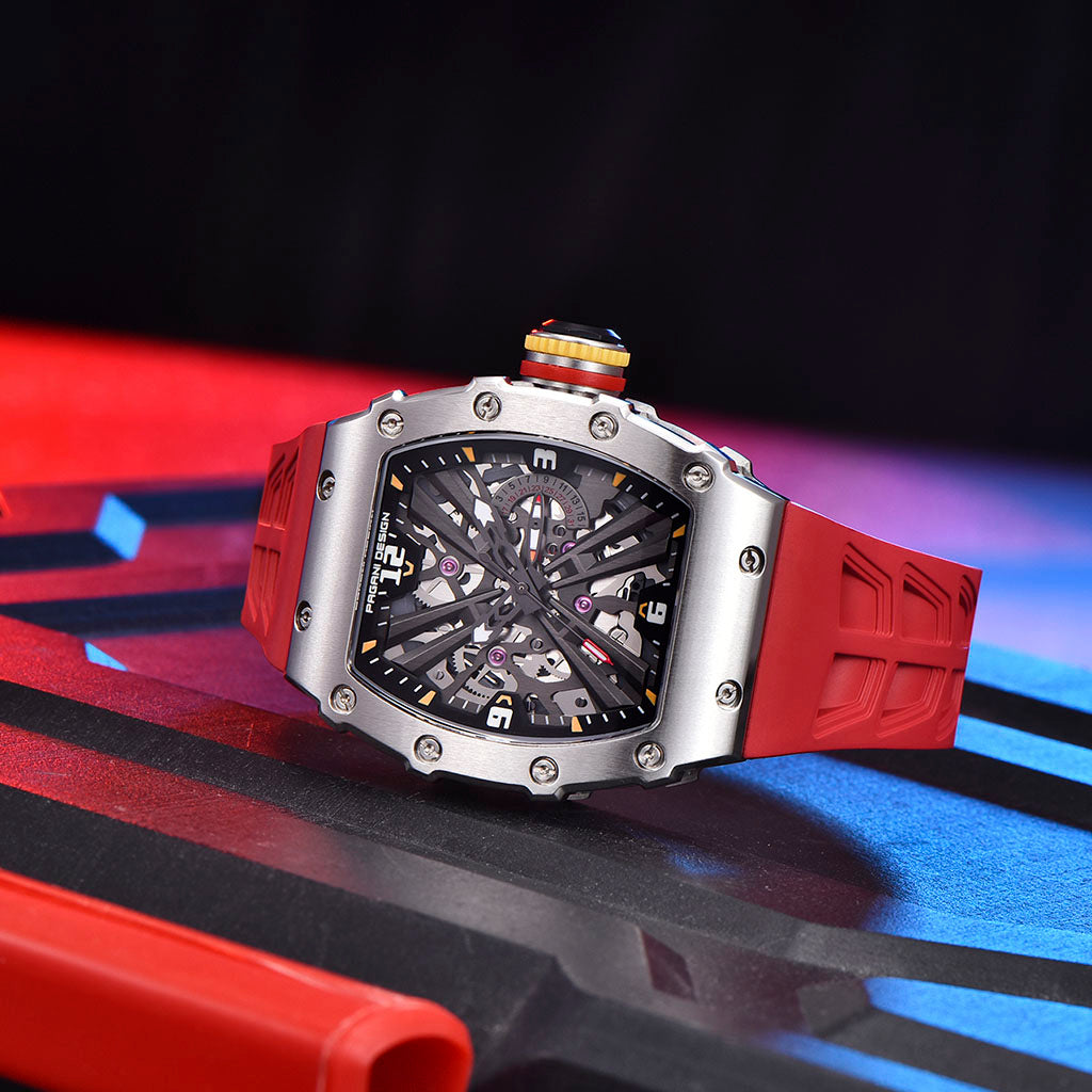 PGN Design Bergamo Silver Red red watch - product photo