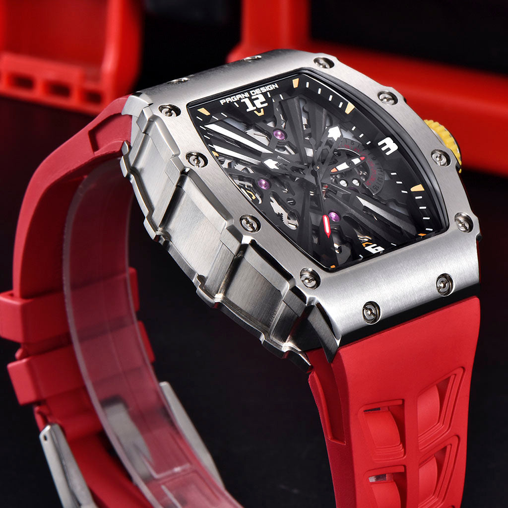 PGN Design Bergamo Silver Red red watch - product photo