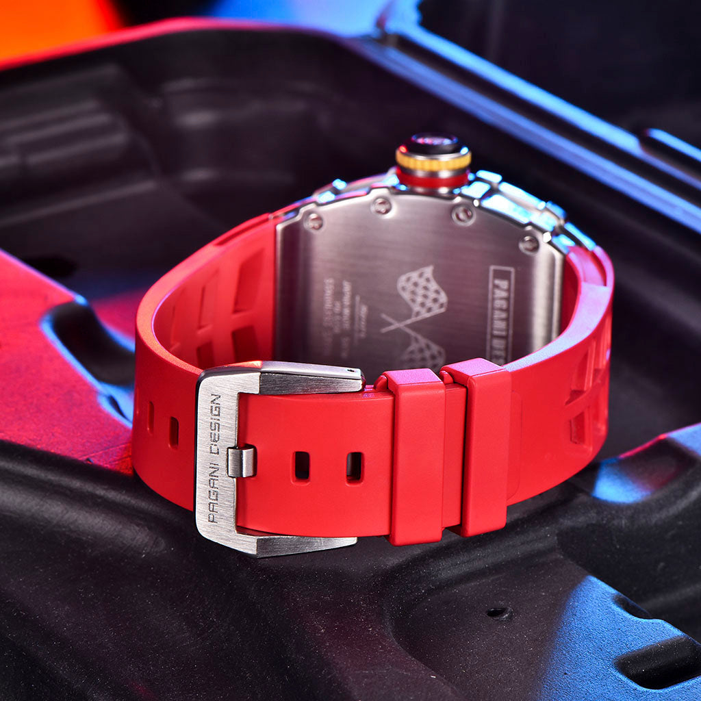 PGN Design Bergamo Silver Red red watch - product photo