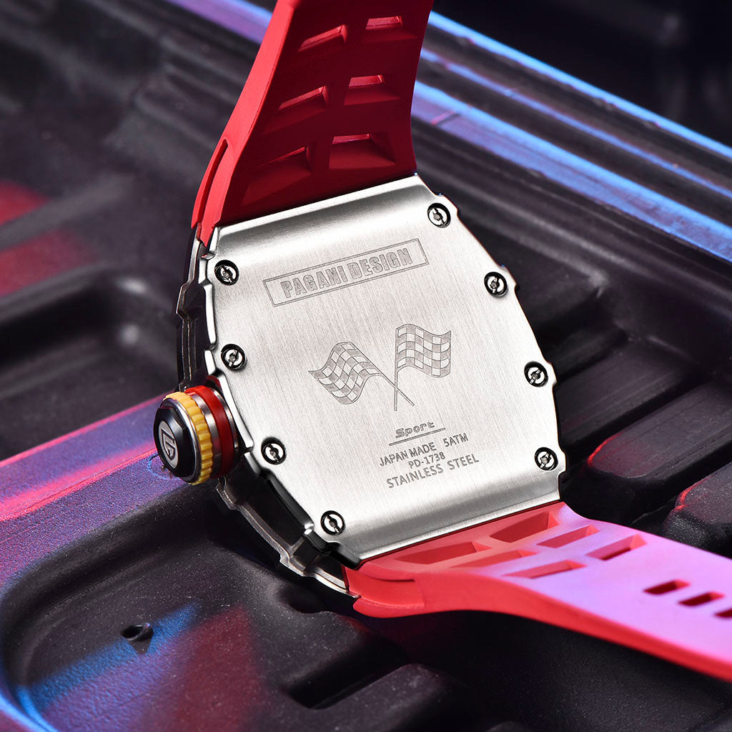 PGN Design Bergamo Silver Red red watch - product photo