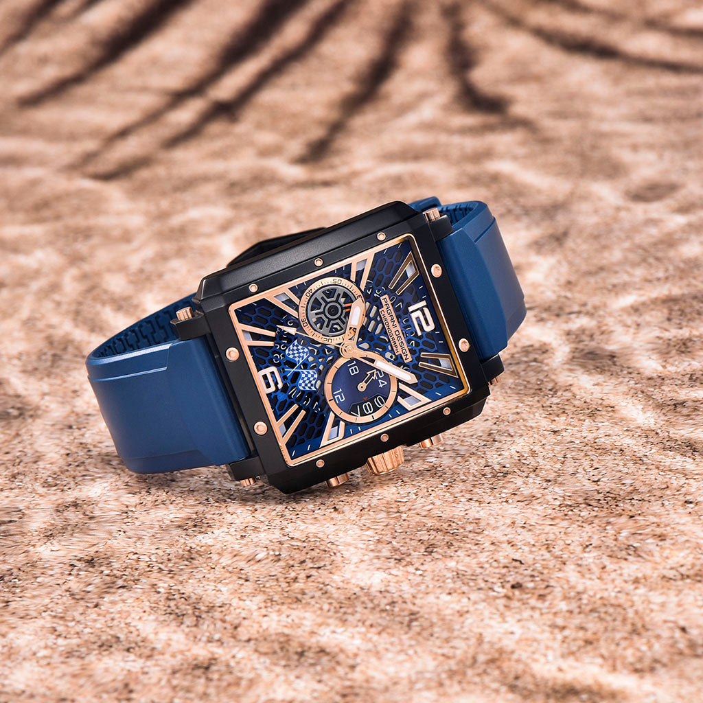 PGN Design Bordeaux Gold Blue gold watch - product photo