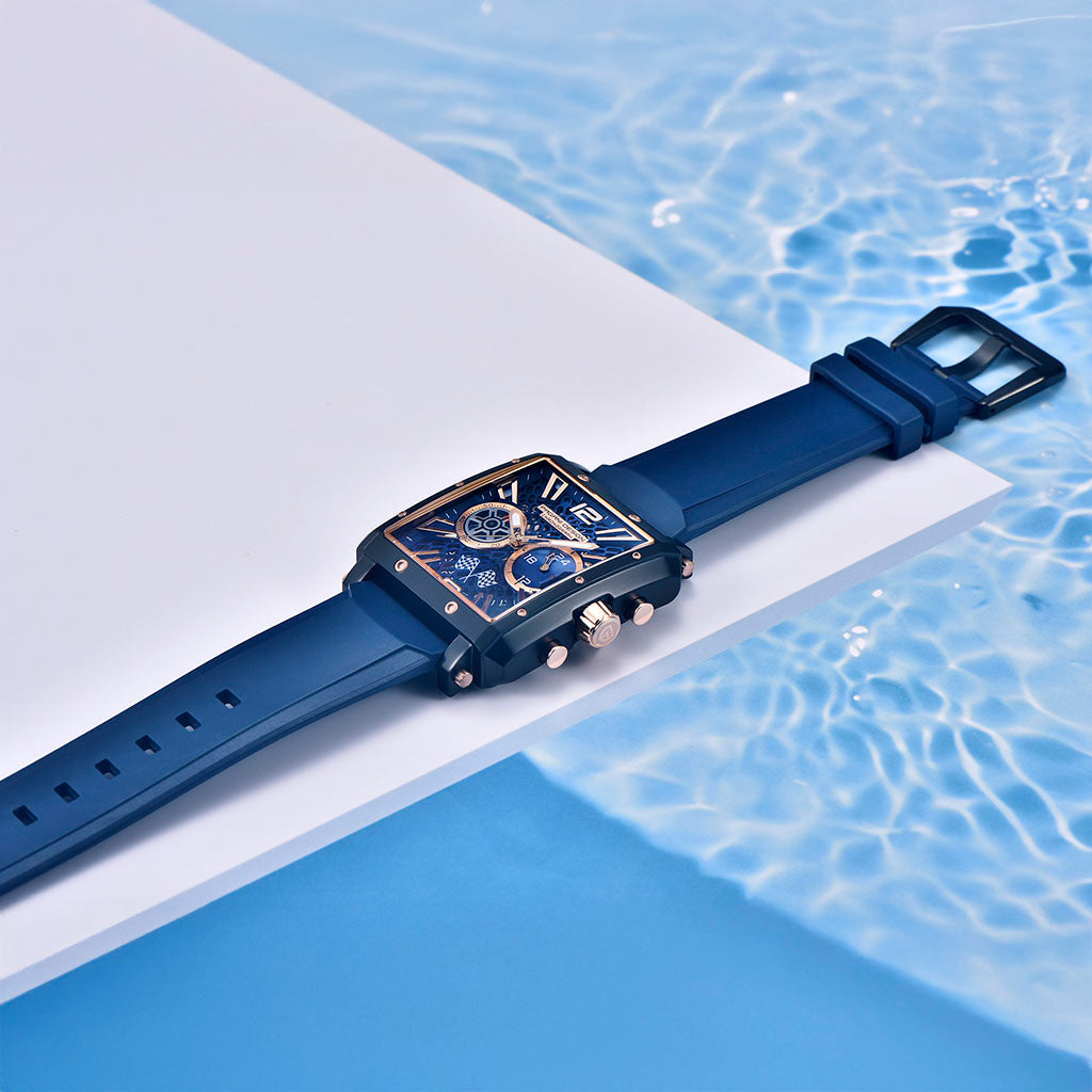 PGN Design Bordeaux Gold Blue gold watch - product photo
