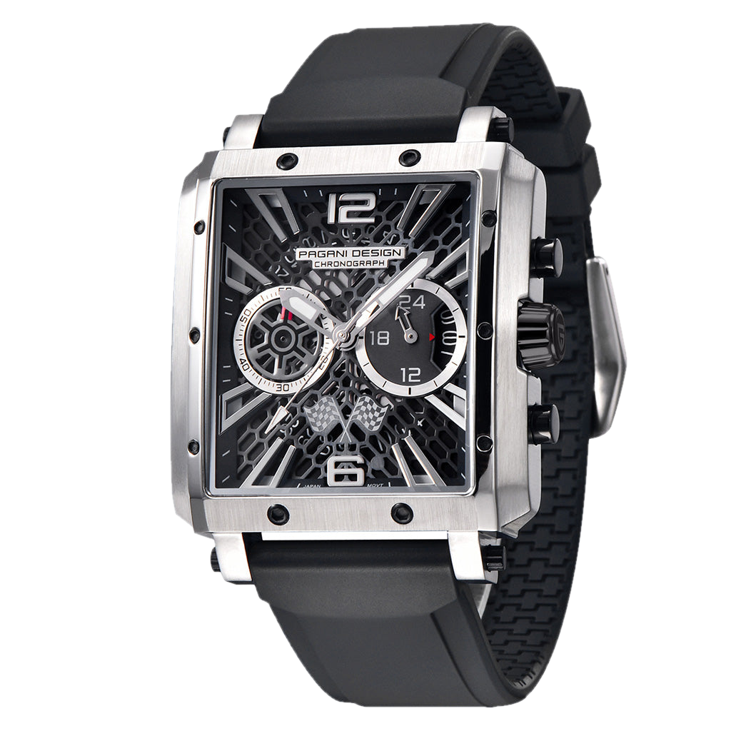 PGN Design Bordeaux Silver Black silver watch - product photo