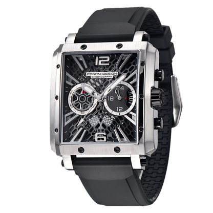 PGN Design Bordeaux Silver Black silver watch - product photo