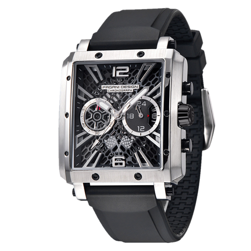PGN Design Bordeaux Silver Black silver watch - product photo