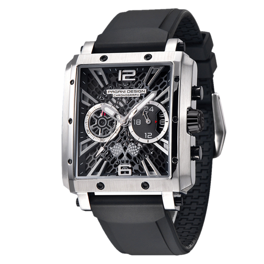 PGN Design Bordeaux Silver Black silver watch - product photo