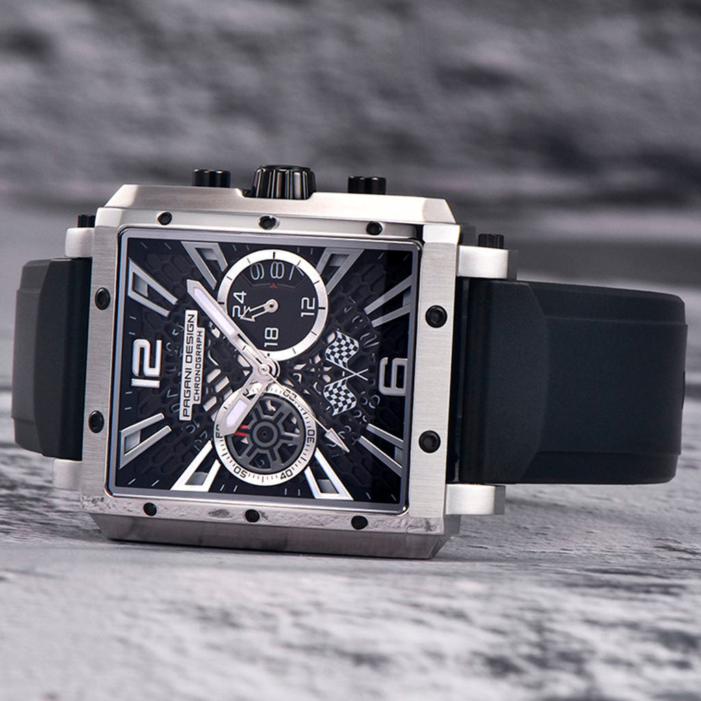 PGN Design Bordeaux Silver Black silver watch - product photo