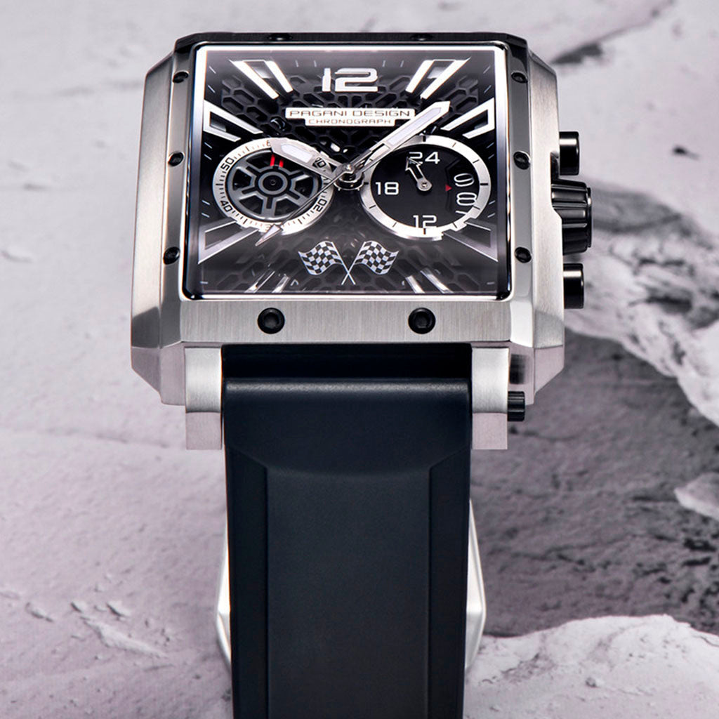 PGN Design Bordeaux Silver Black silver watch - product photo