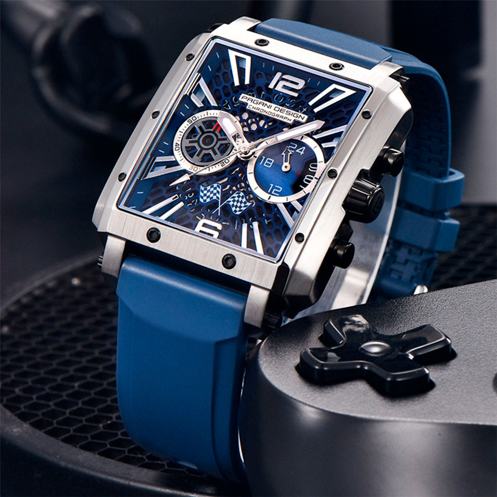 PGN Design Bordeaux Silver Blue blue watch - product photo