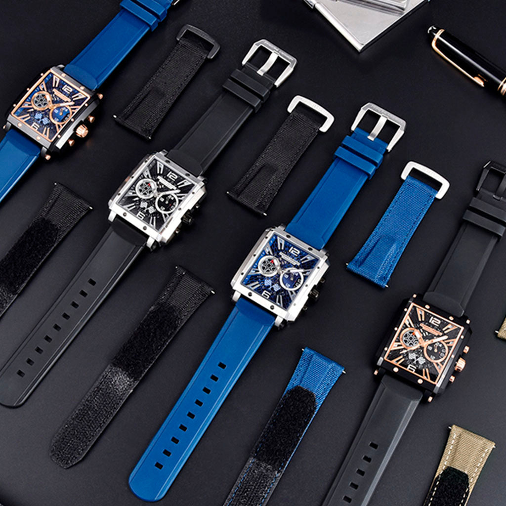 PGN Design Bordeaux Silver Blue blue watch - product photo