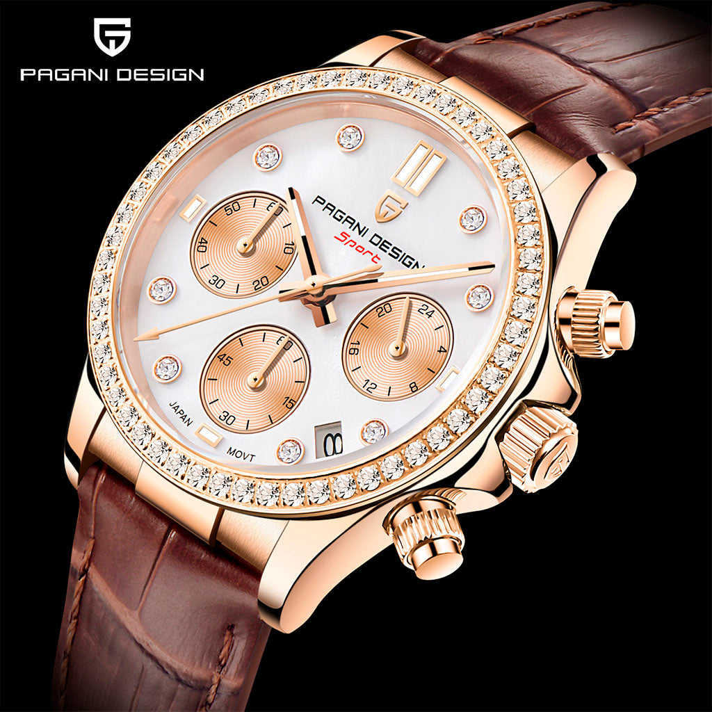 PGN Design Daisy Gold Brown gold watch - product photo