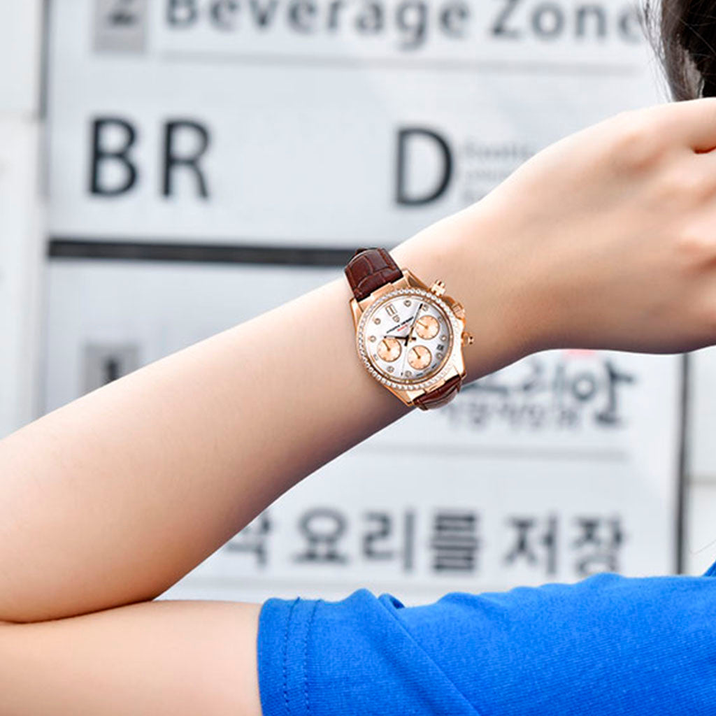 PGN Design Daisy Gold Brown gold watch - product photo