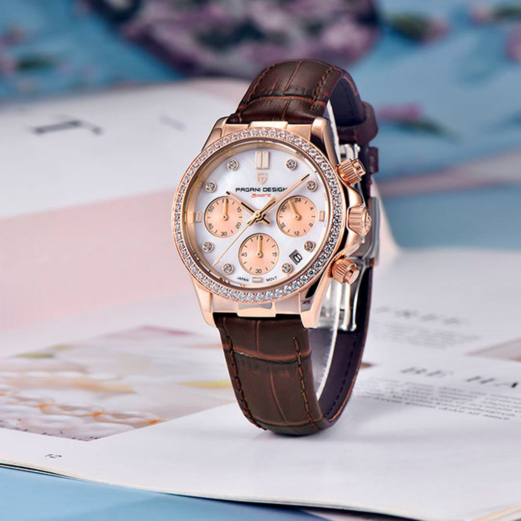 PGN Design Daisy Gold Brown gold watch - product photo