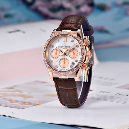 PGN Design Daisy Gold Brown gold watch - product photo