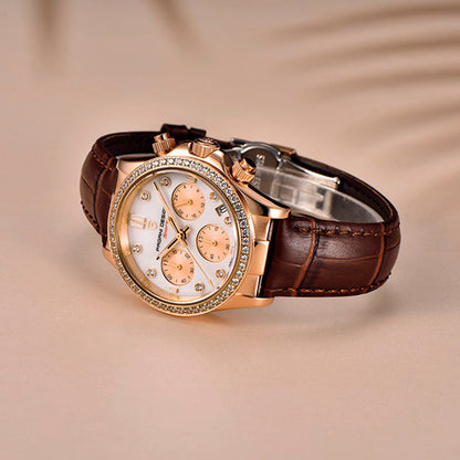 PGN Design Daisy Gold Brown gold watch - product photo
