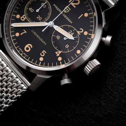 PGN Design Frankfurt Golden Black gold watch - product photo