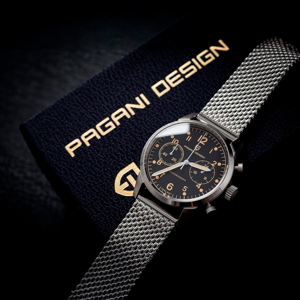 PGN Design Frankfurt Golden Black gold watch - product photo
