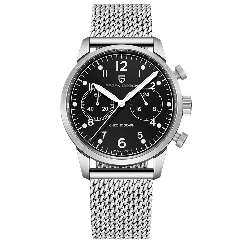 PGN Design Frankfurt Silver Black silver watch - product photo