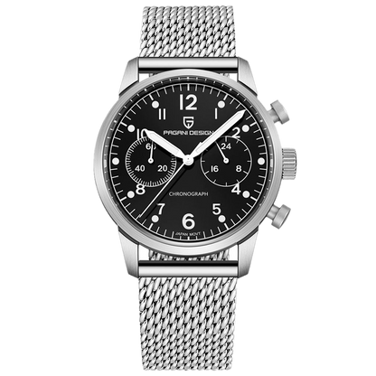 PGN Design Frankfurt Silver Black silver watch - product photo