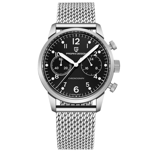 PGN Design Frankfurt Silver Black silver watch - product photo