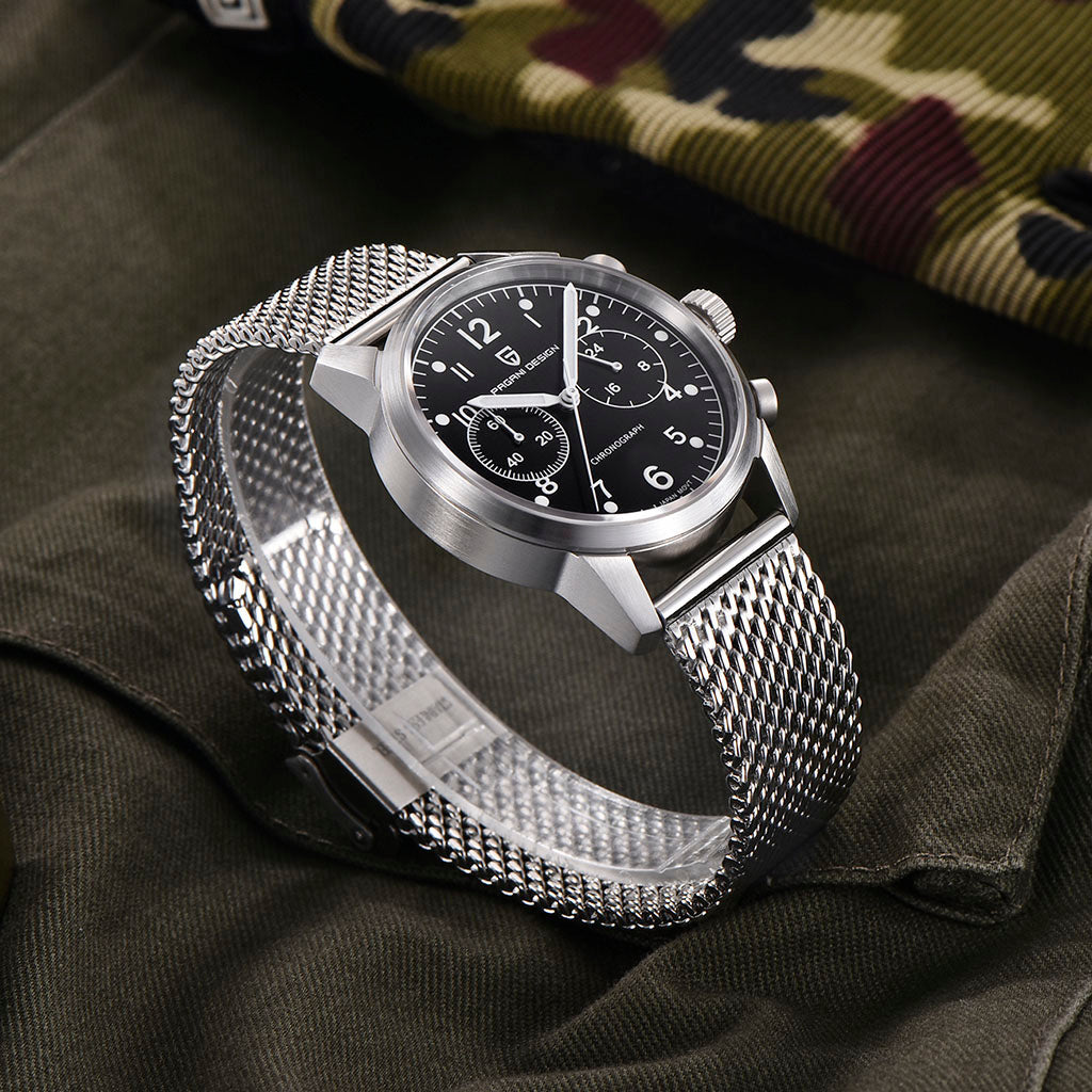 PGN Design Frankfurt Silver Black silver watch - product photo
