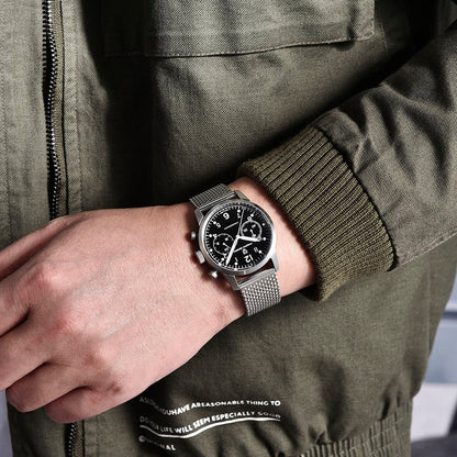 PGN Design Frankfurt Silver Black silver watch - product photo