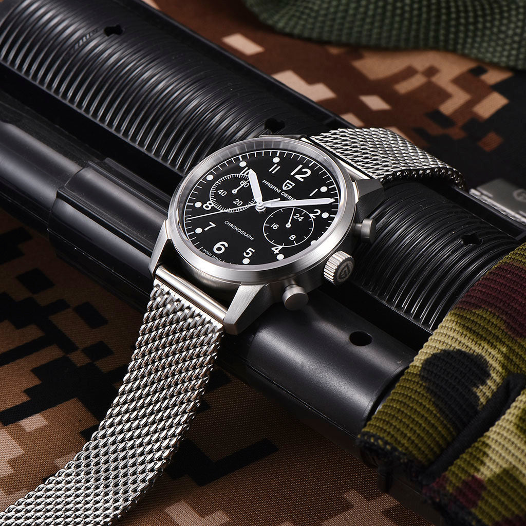 PGN Design Frankfurt Silver Black silver watch - product photo