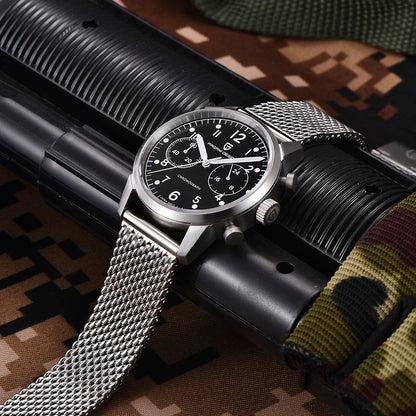 PGN Design Frankfurt Silver Black silver watch - product photo