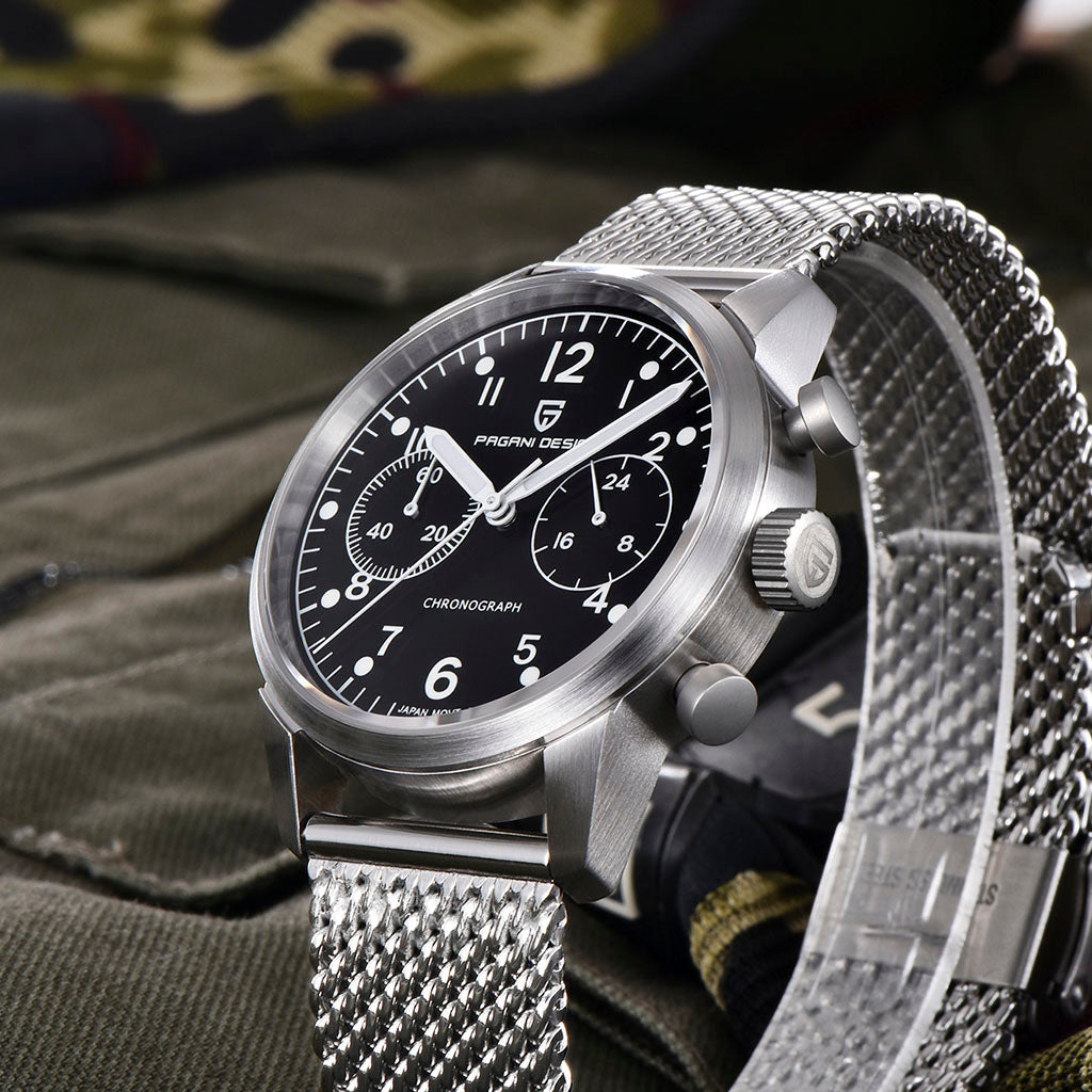PGN Design Frankfurt Silver Black silver watch - product photo