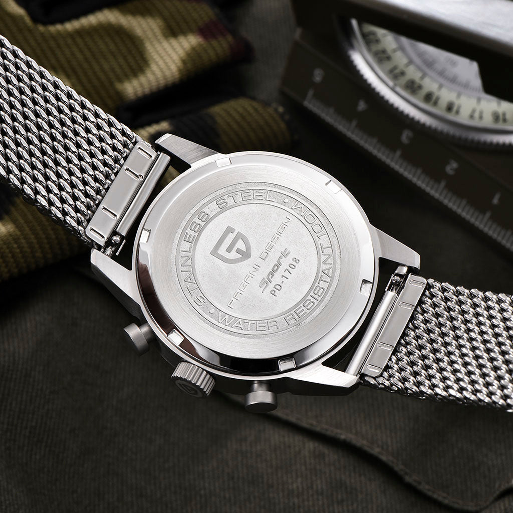 PGN Design Frankfurt Silver Black silver watch - product photo