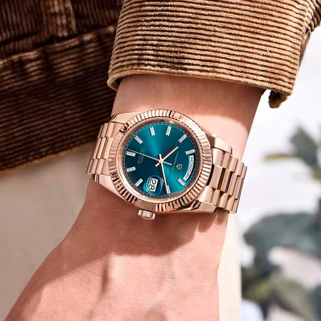 PGN Design London Rose Blue rose gold watch - product photo
