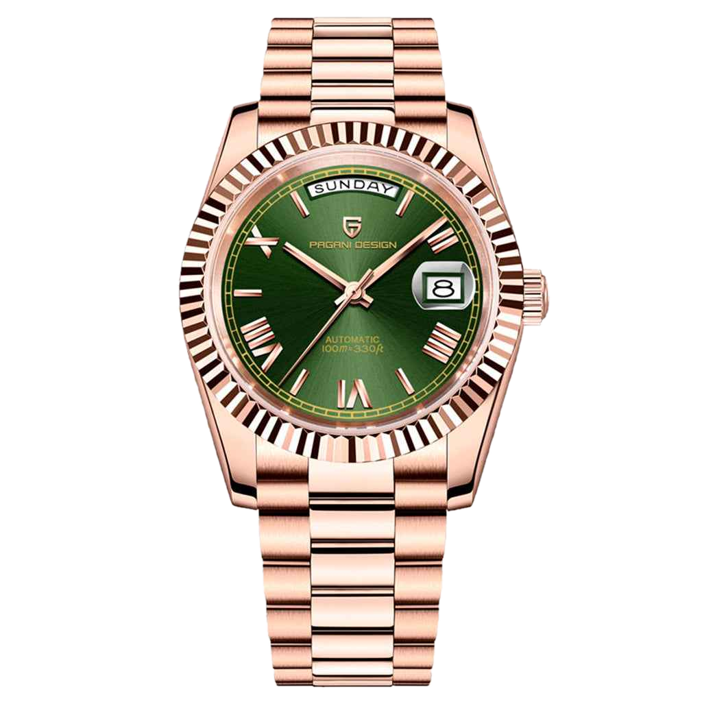 PGN Design London Rose Gold Green rose gold watch - product photo