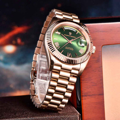 PGN Design London Rose Gold Green rose gold watch - product photo