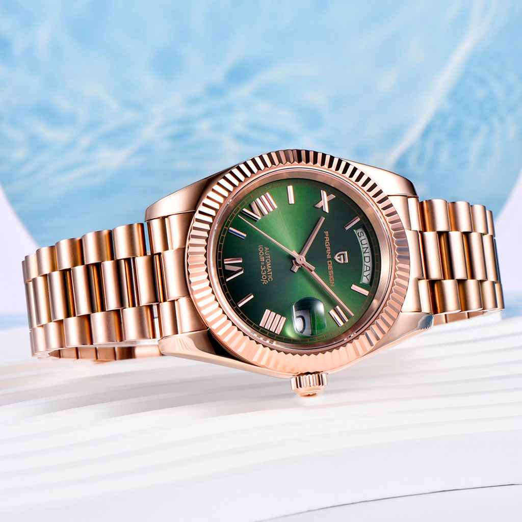 PGN Design London Rose Gold Green rose gold watch - product photo