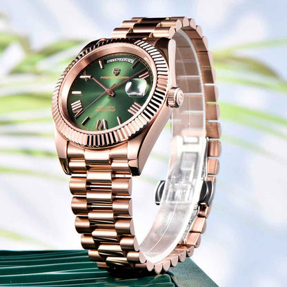 PGN Design London Rose Gold Green rose gold watch - product photo