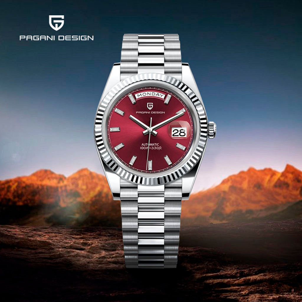 PGN Design London Silver Cherry Red red watch - product photo