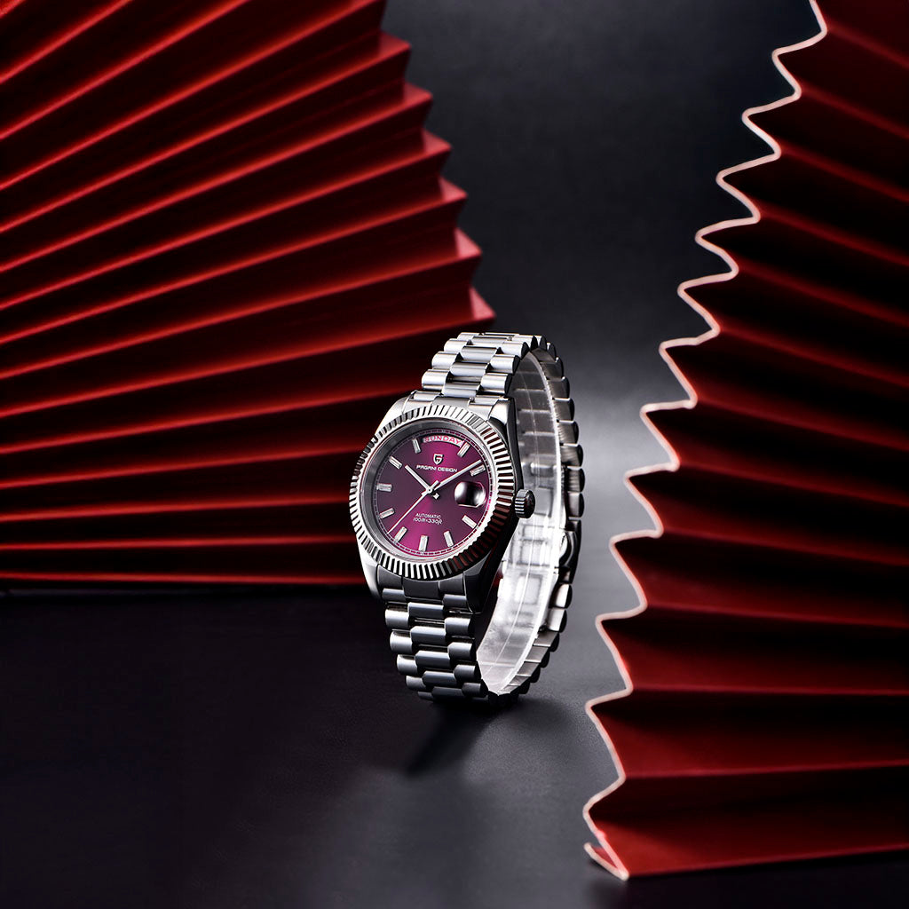 PGN Design London Silver Cherry Red red watch - product photo