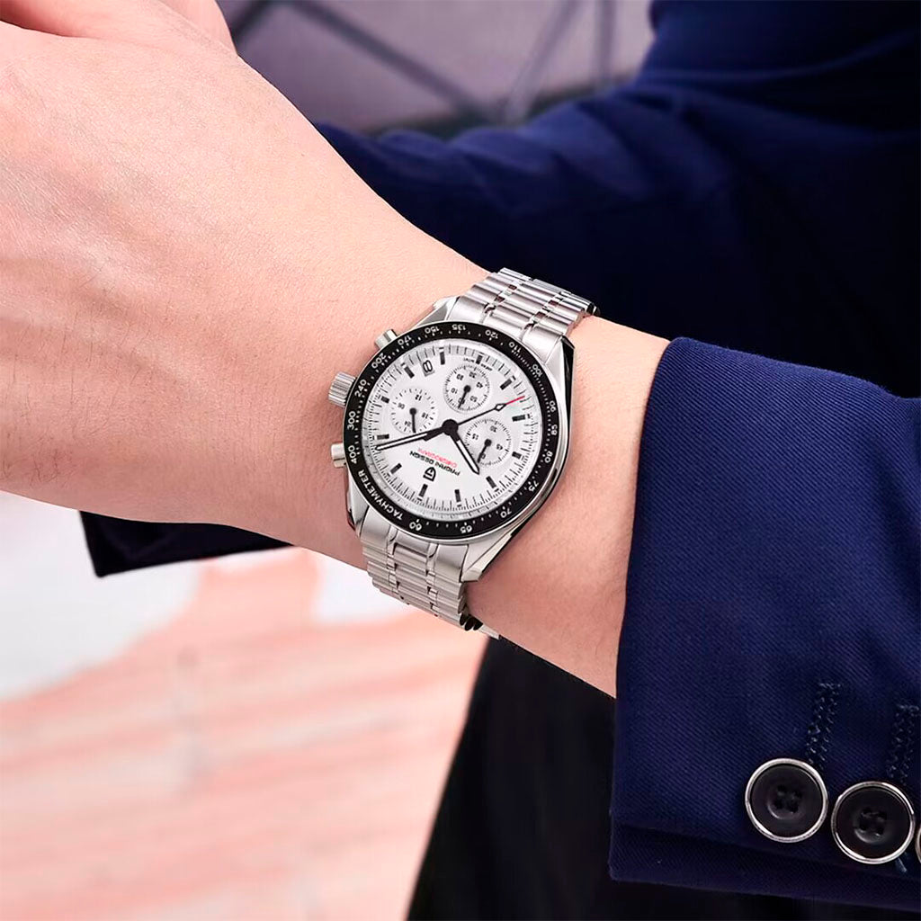 PGN Design Lorenzo Black and White white watch - product photo