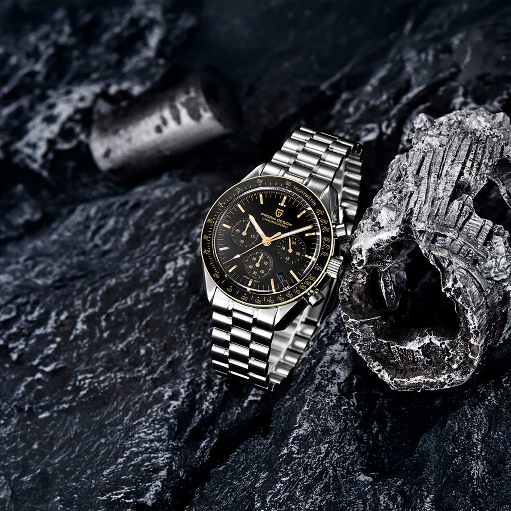 PGN Design Lorenzo Golden Black gold watch - product photo