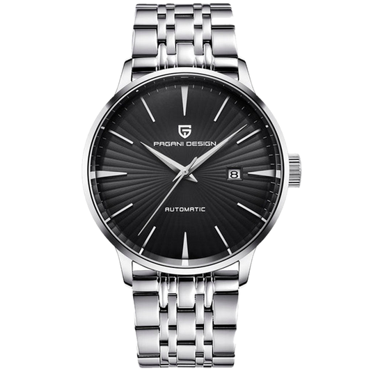PGN Design Lugano Black steel watch - product photo