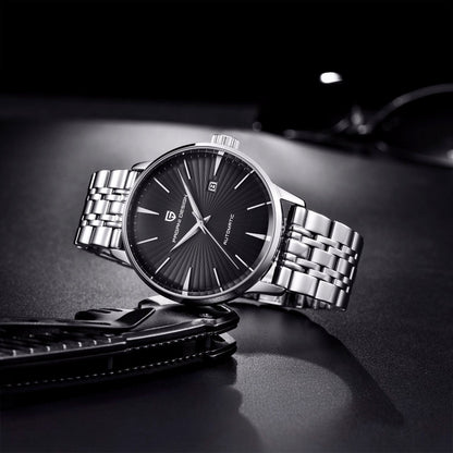 PGN Design Lugano Black steel watch - product photo