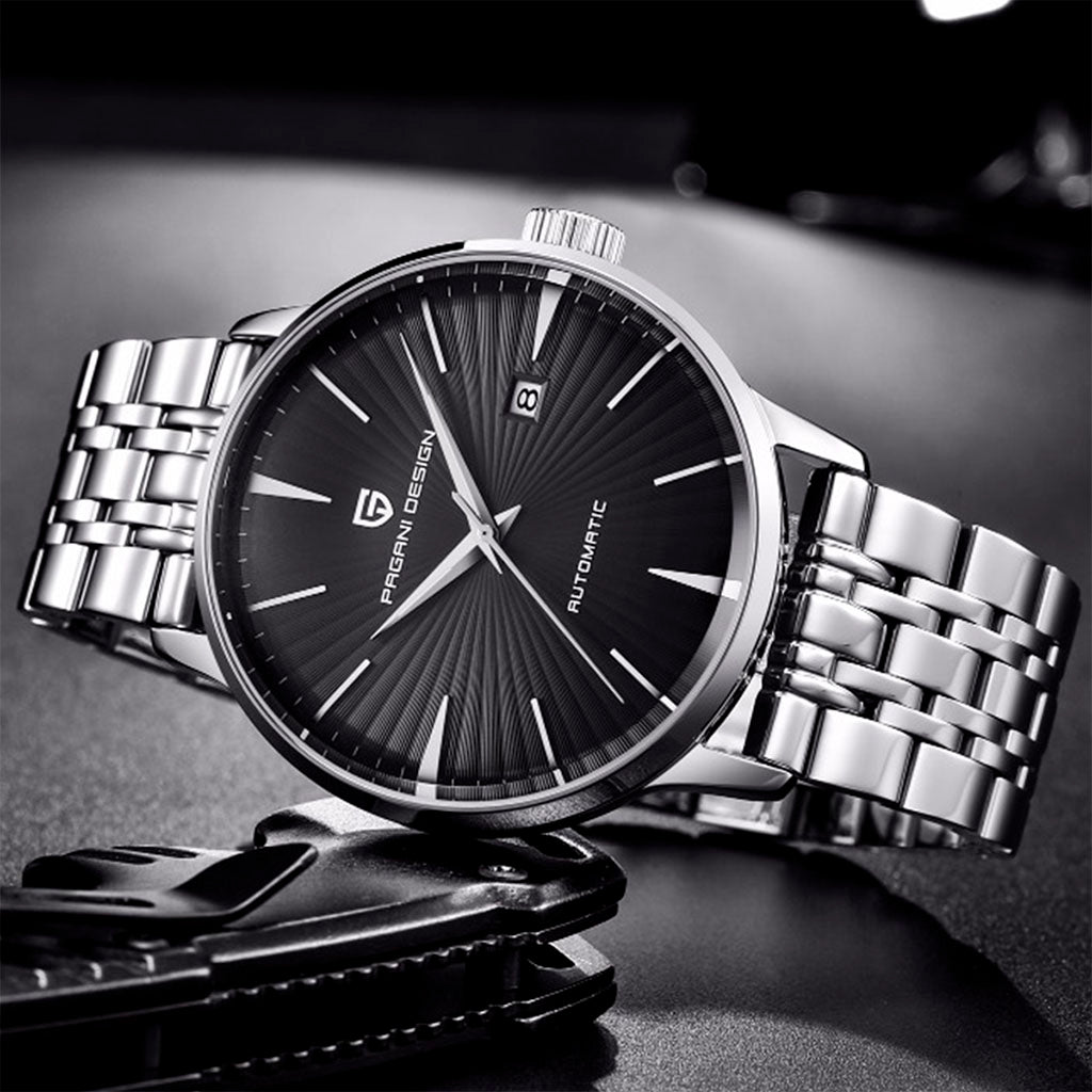 PGN Design Lugano Black steel watch - product photo