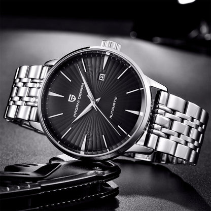 PGN Design Lugano Black steel watch - product photo