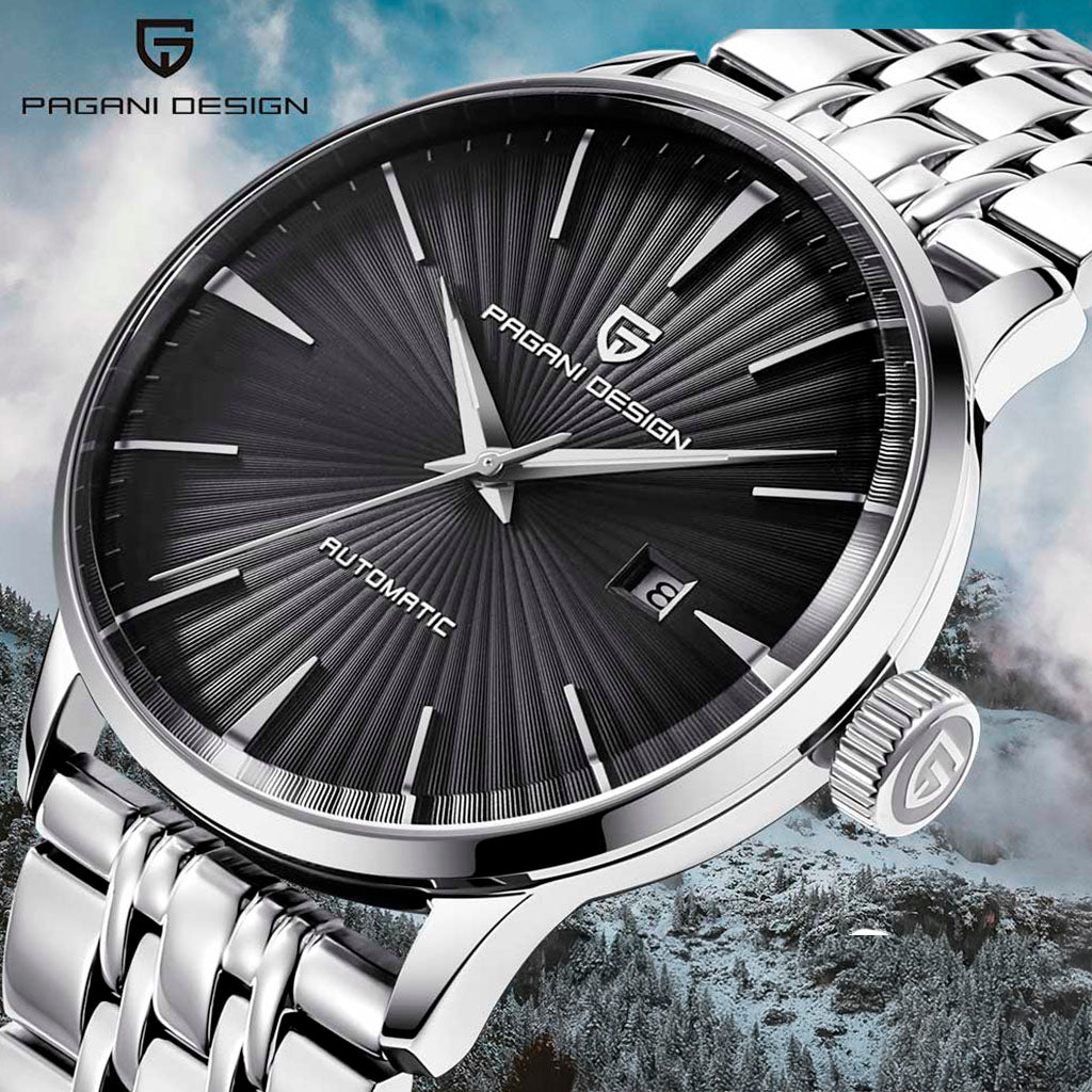 PGN Design Lugano Black steel watch - product photo