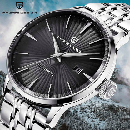 PGN Design Lugano Black steel watch - product photo