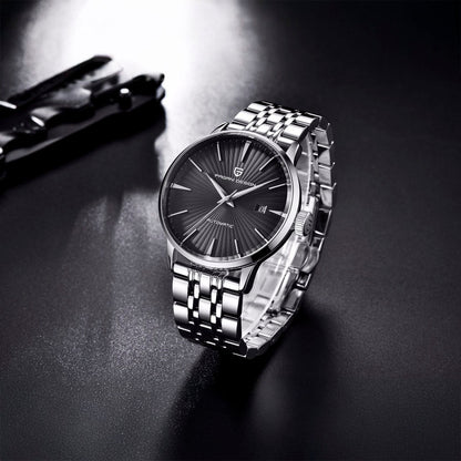 PGN Design Lugano Black steel watch - product photo